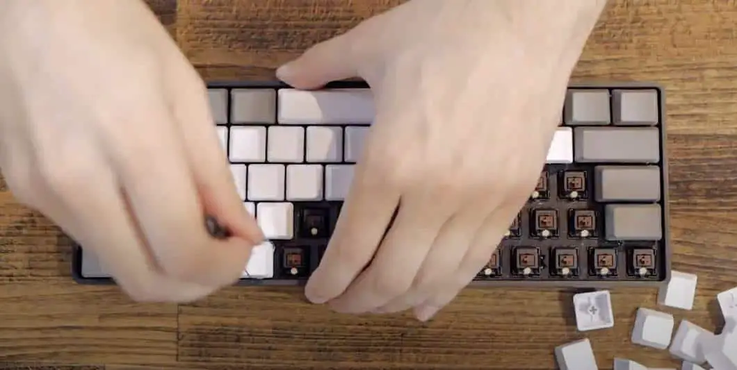 Remove all keycaps using keycap puller